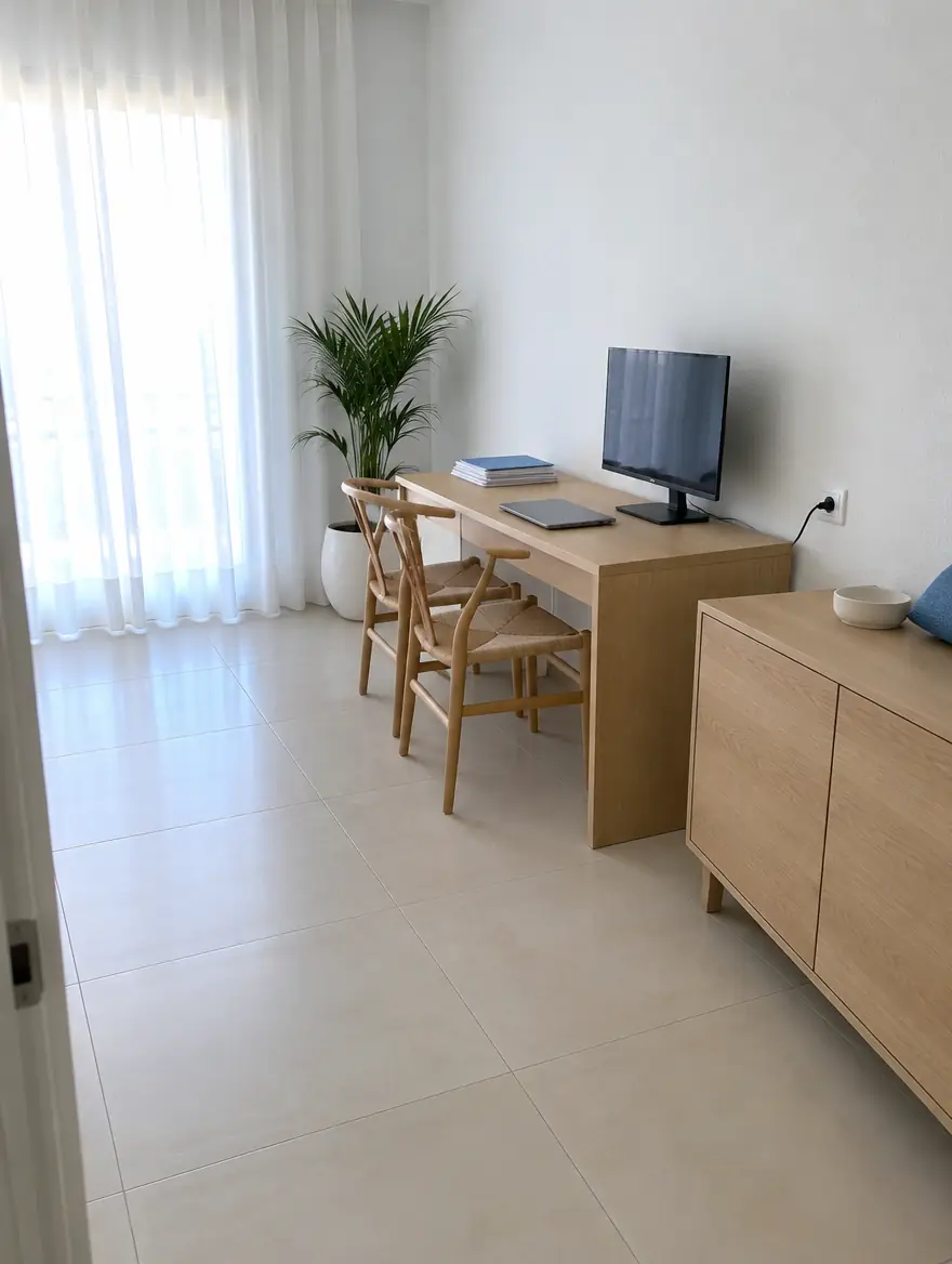 A bright, tidy office workspace